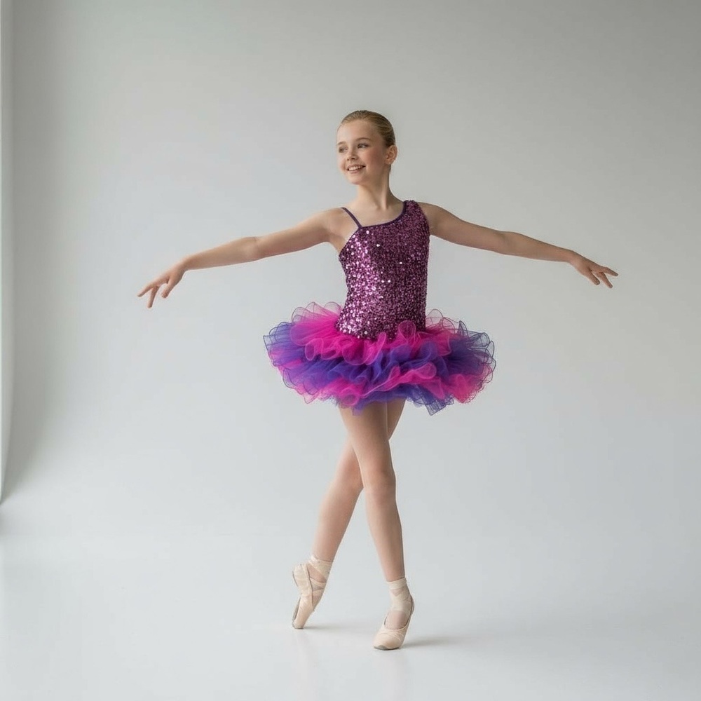 Beautiful dance tutu / skate costume multi sequin